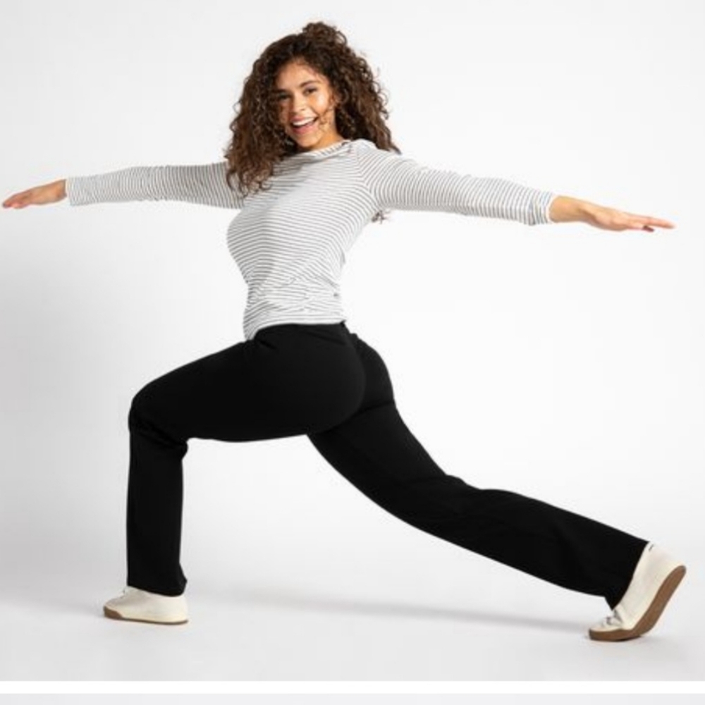 Betabrand Black Yoga Dress Pants Size Medium Long